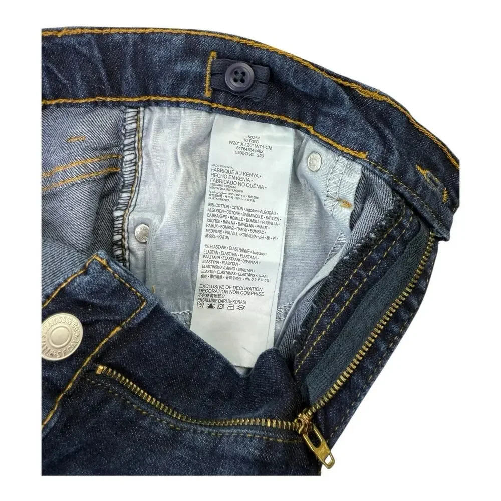 Levis 502 Boys Denim Jeans Sz 16 Reg 28 x 30